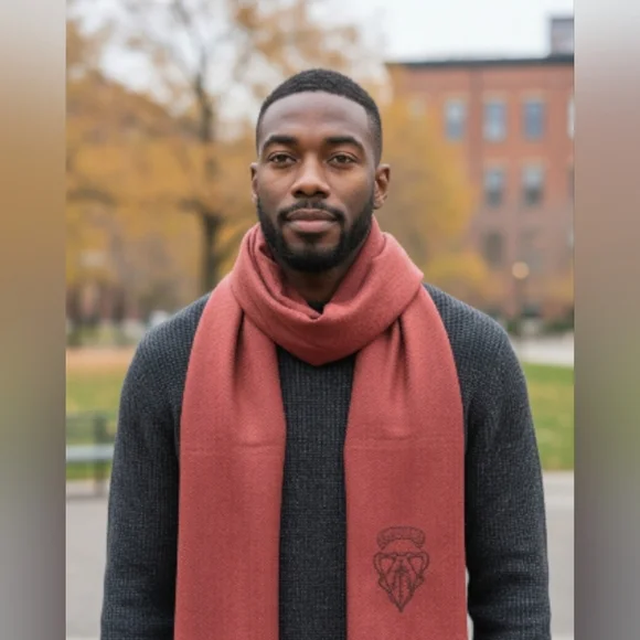 GIFTABLE GUCCI 100% WOOL Burgundy Scarf Unisex With Box - Picture 2 of 3